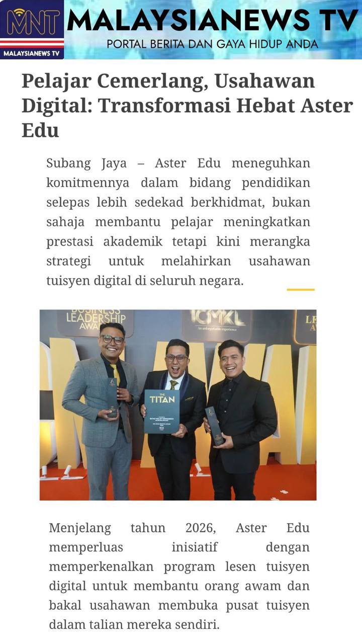 Malaysia News TV: Program Licensing Math Expert Buka Laluan Baharu Kepada Usahawan Tuisyen Digital